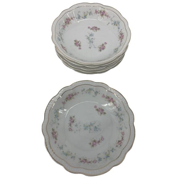 Z s & co Other - 6 Orleans Soup Bowls Z S & Co Bavaria Pink Roses Gold Flowers Porcelain ZSC60